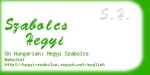 szabolcs hegyi business card